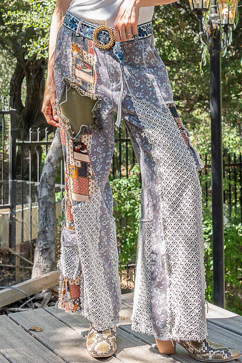 Boho Printed Patchwork Pants