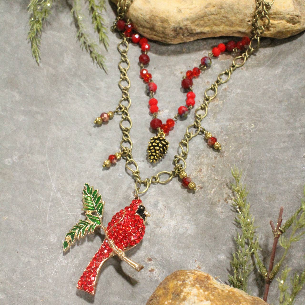 Bold &amp; Beautiful Cardinal Layered Necklace