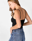 RIBBED V NECK CROP TOP