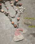 Santa's Hat Is Blushing Layered Necklace Pink
